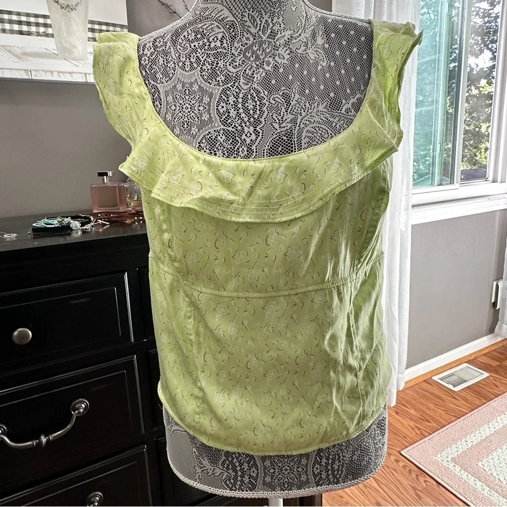 Free People Citrine Combo Ruffle Flutter Sleeve Top Size L - NWT